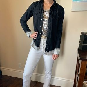 Ombre Black Denim Jacket